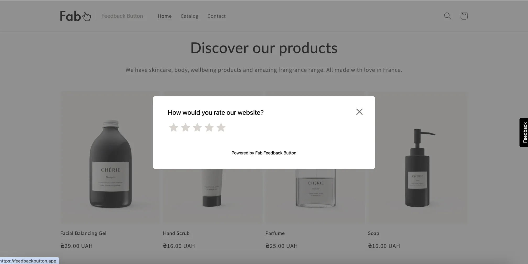 shopify feedback form