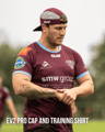 Central Queensland Capras player in an EV2 Training Shirt and EV2 Pro Cap