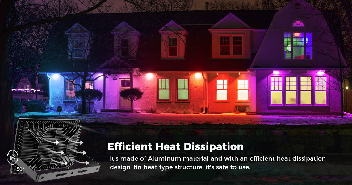 100W Multi Colorful RGB Flood LIghts for Patio