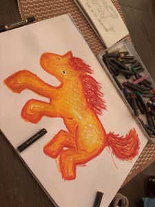 Pastell Ildhesten A3
