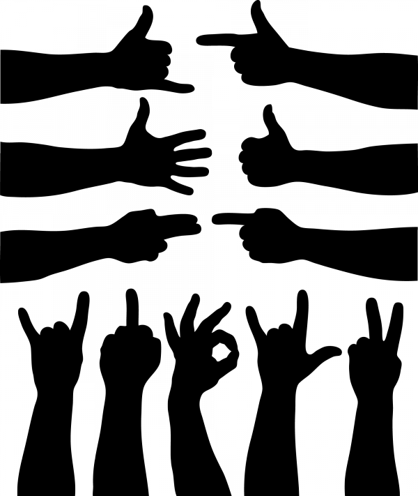 Жесты рук (силуэты рук) в векторных форматах