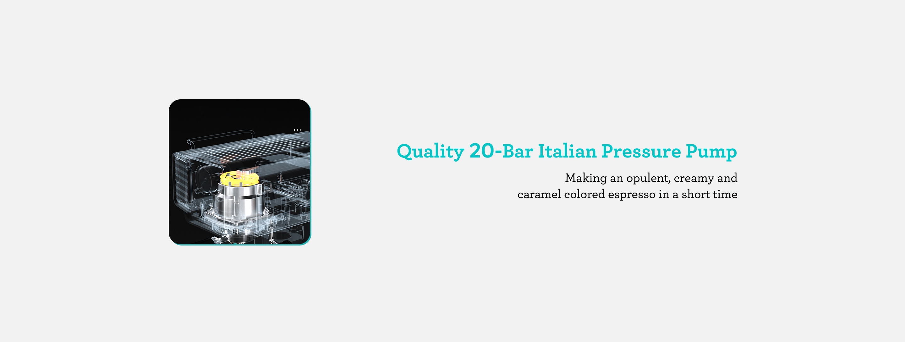 Quality Italian Pressure pUmp Extracting coffee professionally with richer and smoother taste 20 bar high-pressure system helps to extract quickly