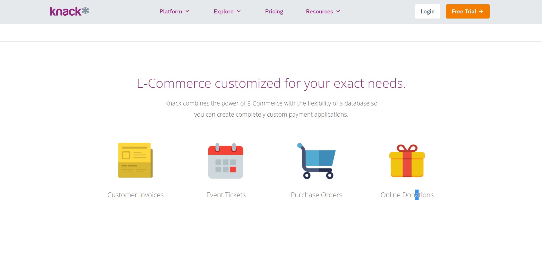 Knack product / service