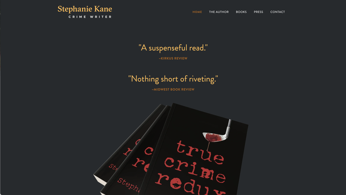 Screenshot of Stephanie Kane, from the author websites collection.