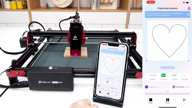How to connect the DIY KIT MINI machine to the AlogLaser APP 03-2