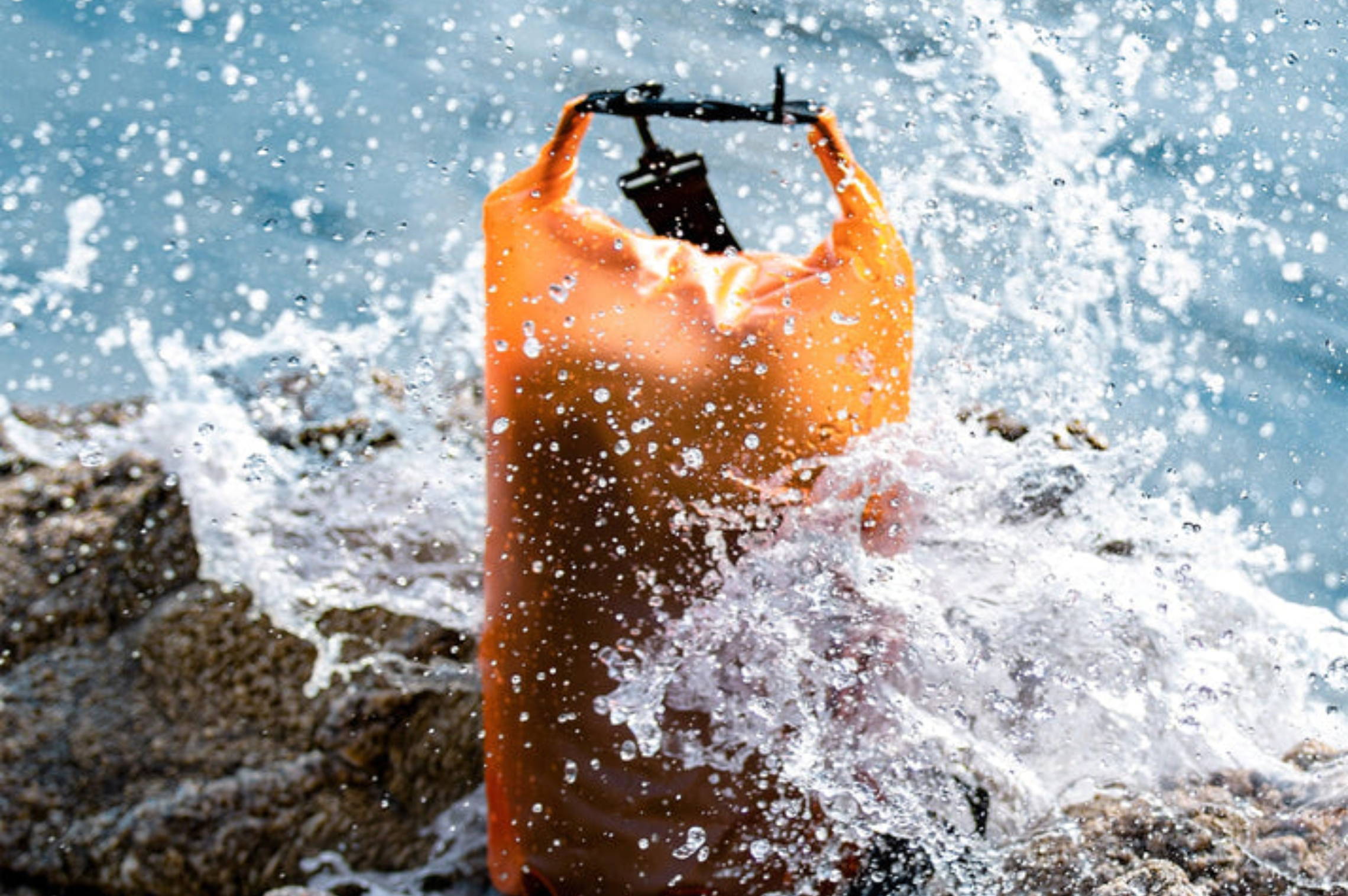 Funwater waterproof dry bag can be used to storage your phone, and personal goods when paddleboarding in Canada lake