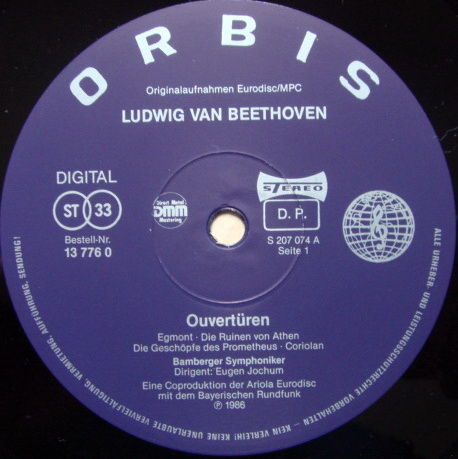 ★Audiophile★ Orbis / JOCHUM, - Beethoven Overtures, MINT!