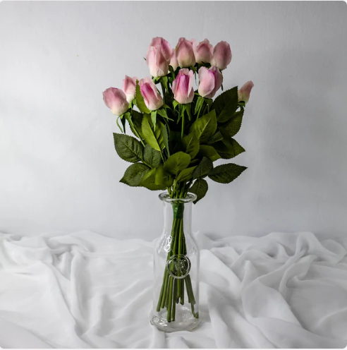 Pink Ice Real Touch Rose Bud - Realistic Artificial Flowers - Image 2