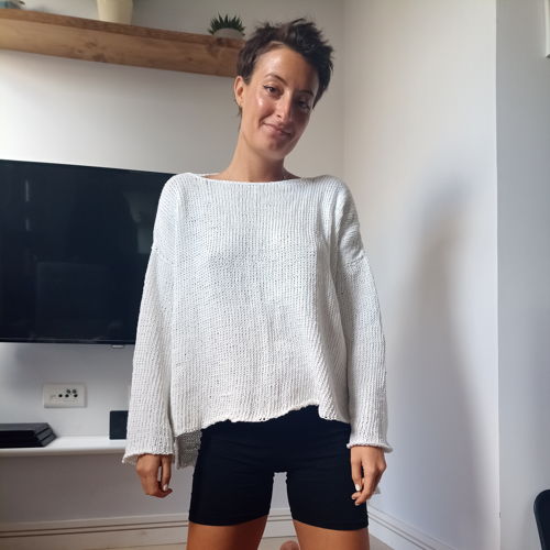 Strick-/Häkelmuster: Rückenfreier Sommerpullover