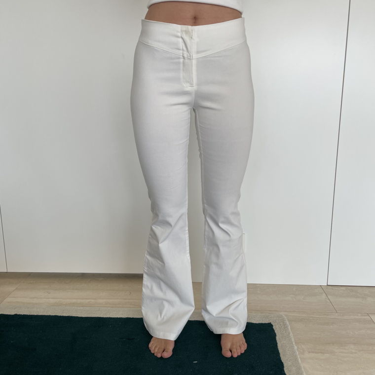White Flare-Up Pants