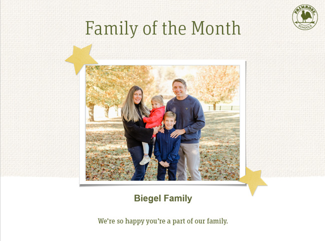 Biegel Family of the month for March 2023