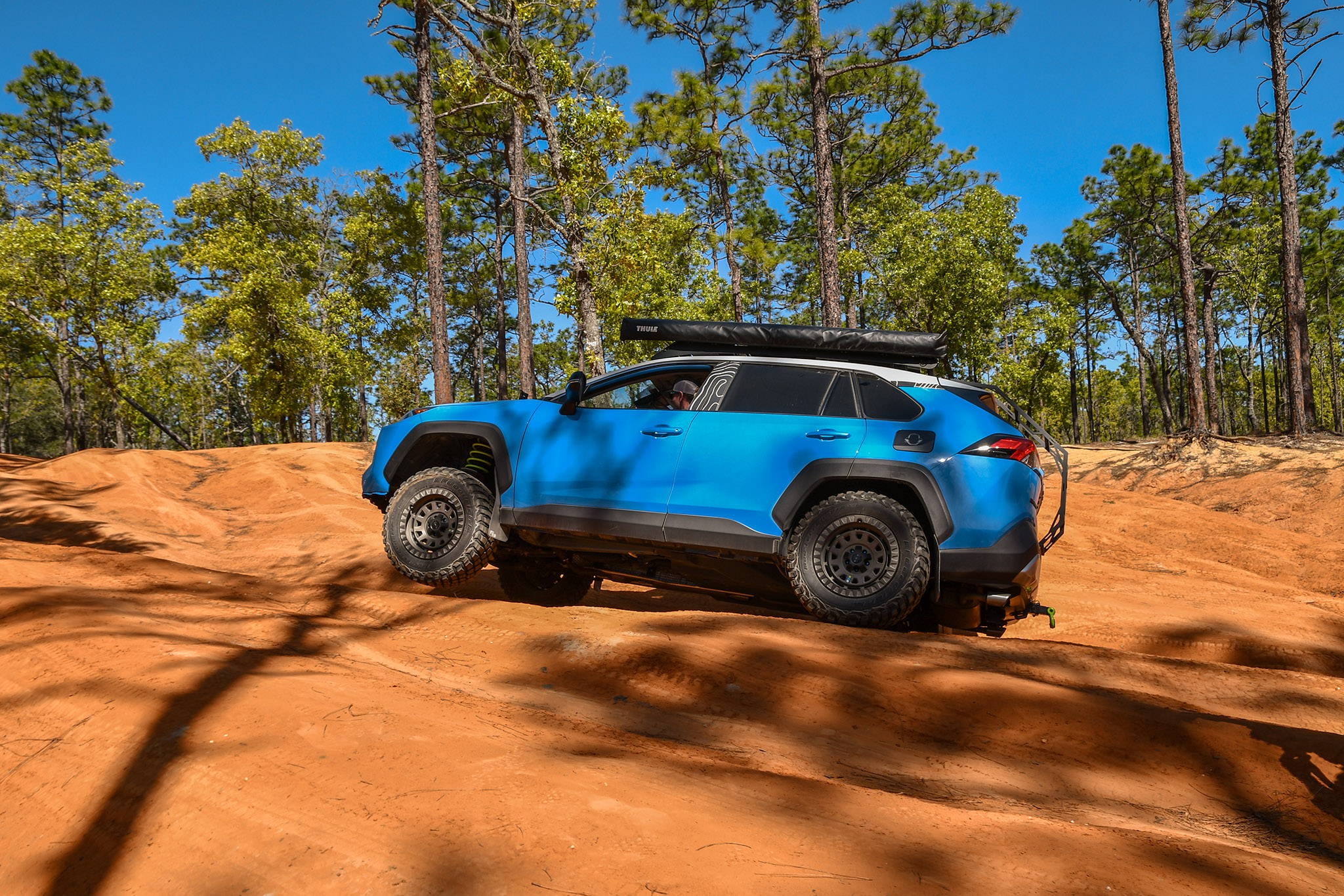 2019 Toyota Rav4 Lifted with the HD Off-Road Overland Sector Venture Wheels in 17x9.0 in All Satin Bronze