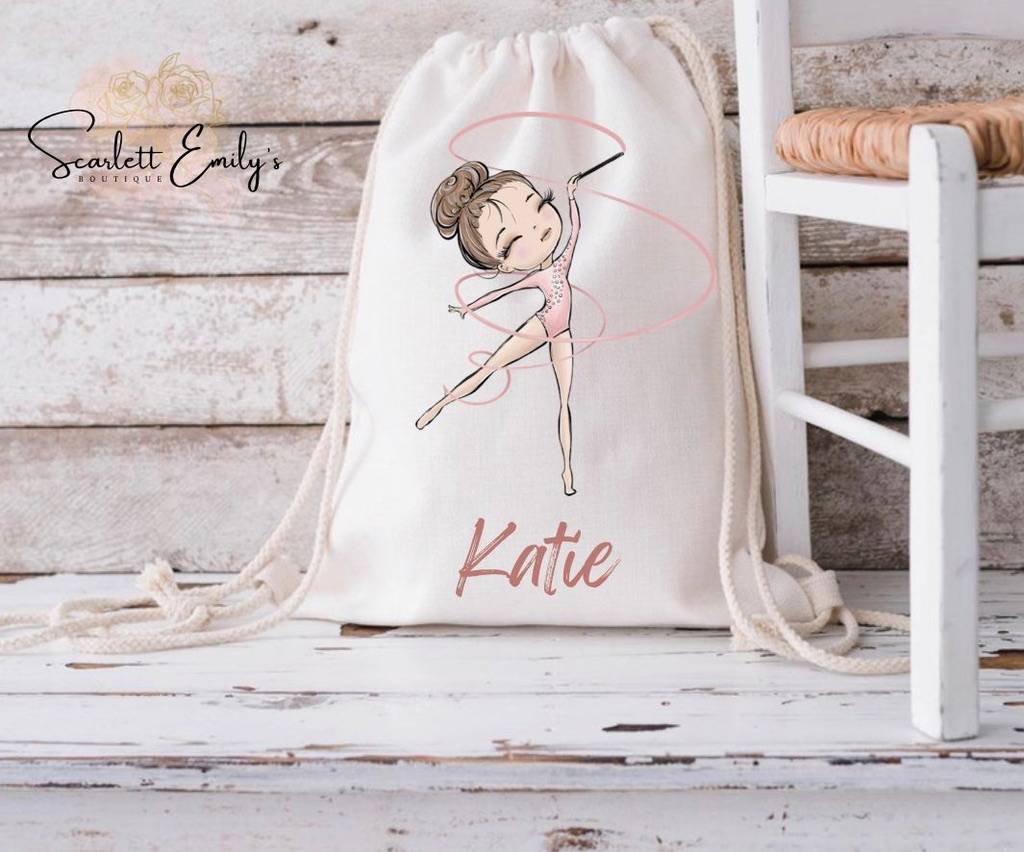 Gymnastics Girl Drawstring Bag