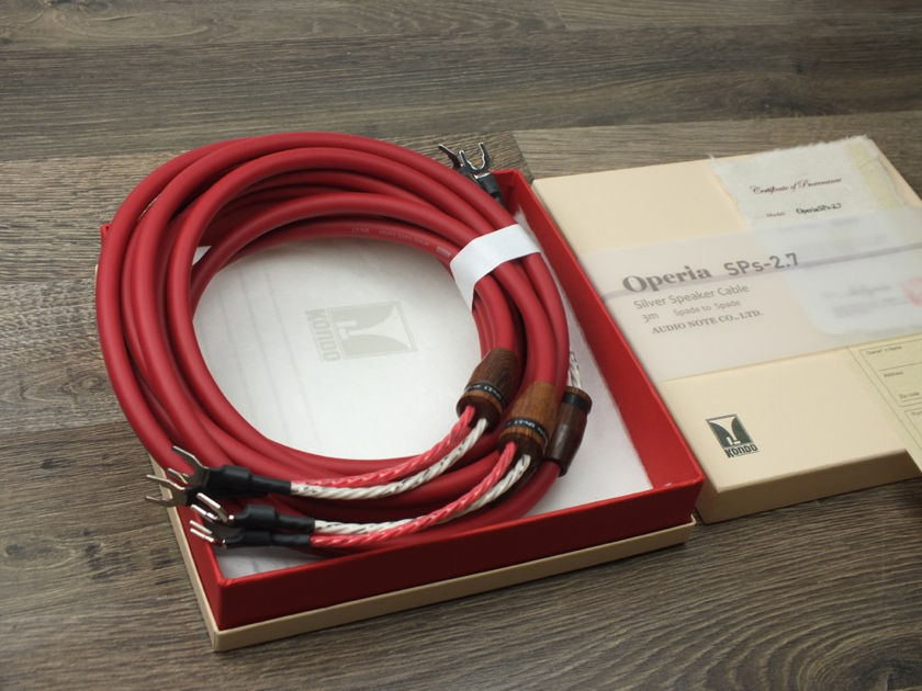 Kondo AudioNote Japan Operia SPs-2.7 silver speaker cables 3,0 metre BRAND NEW