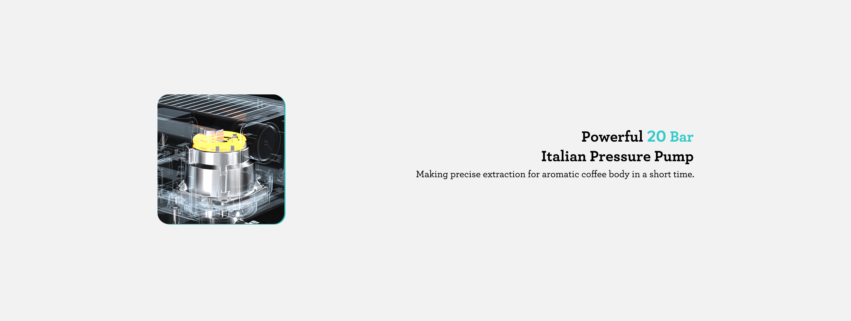 Quality Italian Pressure pUmp Extracting coffee professionally with richer and smoother taste 20 bar high-pressure system helps to extract quickly