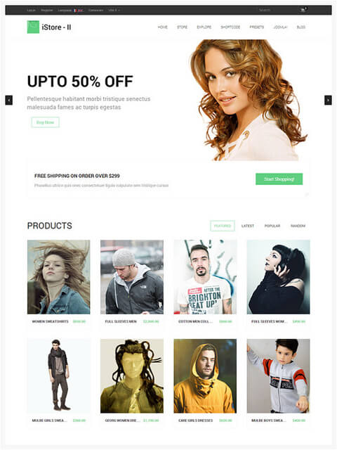 Shaper iStore - II - премиум шаблон для CMS Joomla