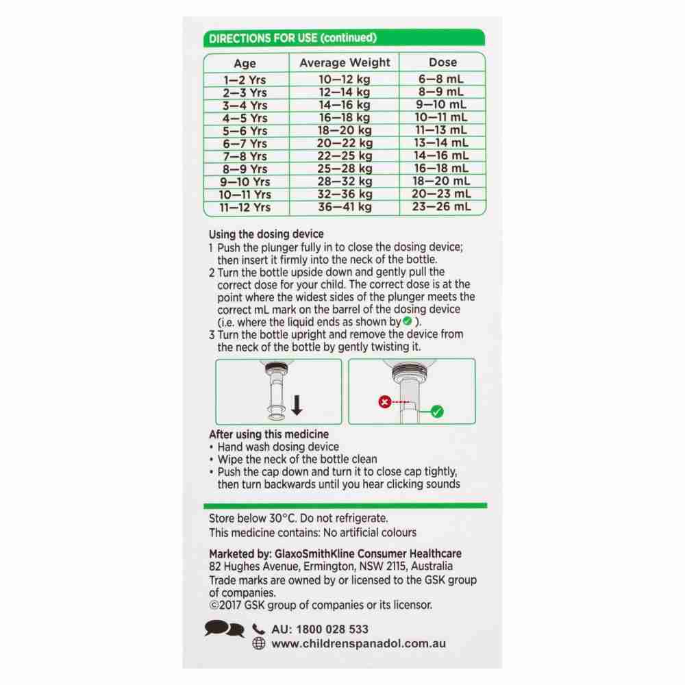 Panadol Children 1-5 Years Colourfree Suspension, Strawberry Flavour, 200Ml - Image 3