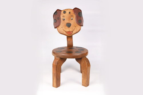 Children's Wooden Puppy Dog Chair Toddlers Sitting Chair with supporting strong backrest