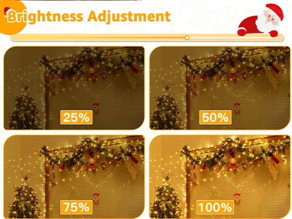 Features of Ollny's 800 leds clear cable cool white string lights - mobile size