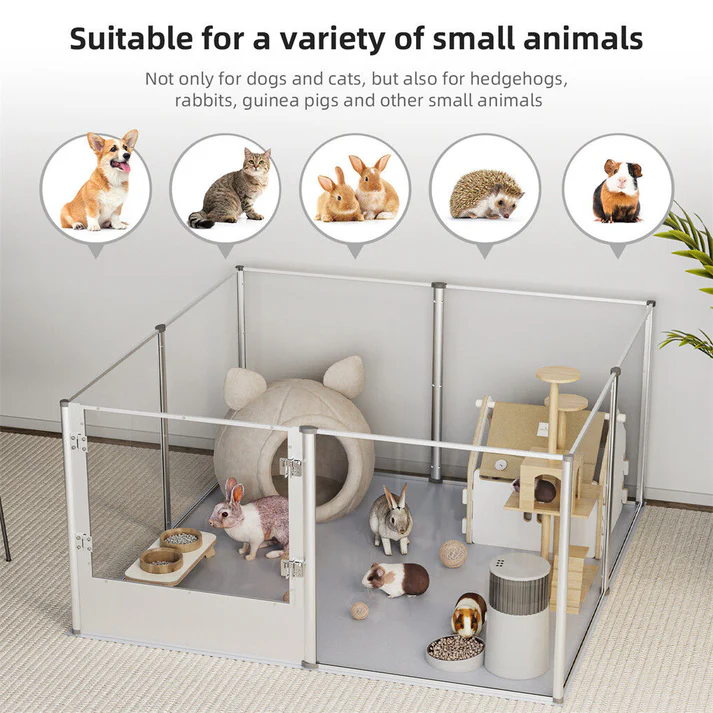 Large Acrylic Dog Playpen 120x120x61CM 8 Panels Cage - Image 2