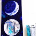 MOON Phases Acrylic Pouring Abstract Art by Olga Soby