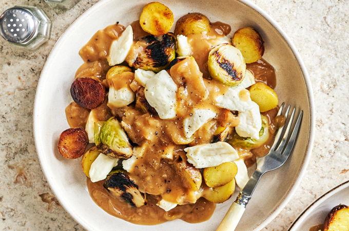 Baby Potato and Brussels Sprout Poutine