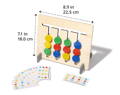 Dimensions of the Montessori Double-Sided Matching Game.