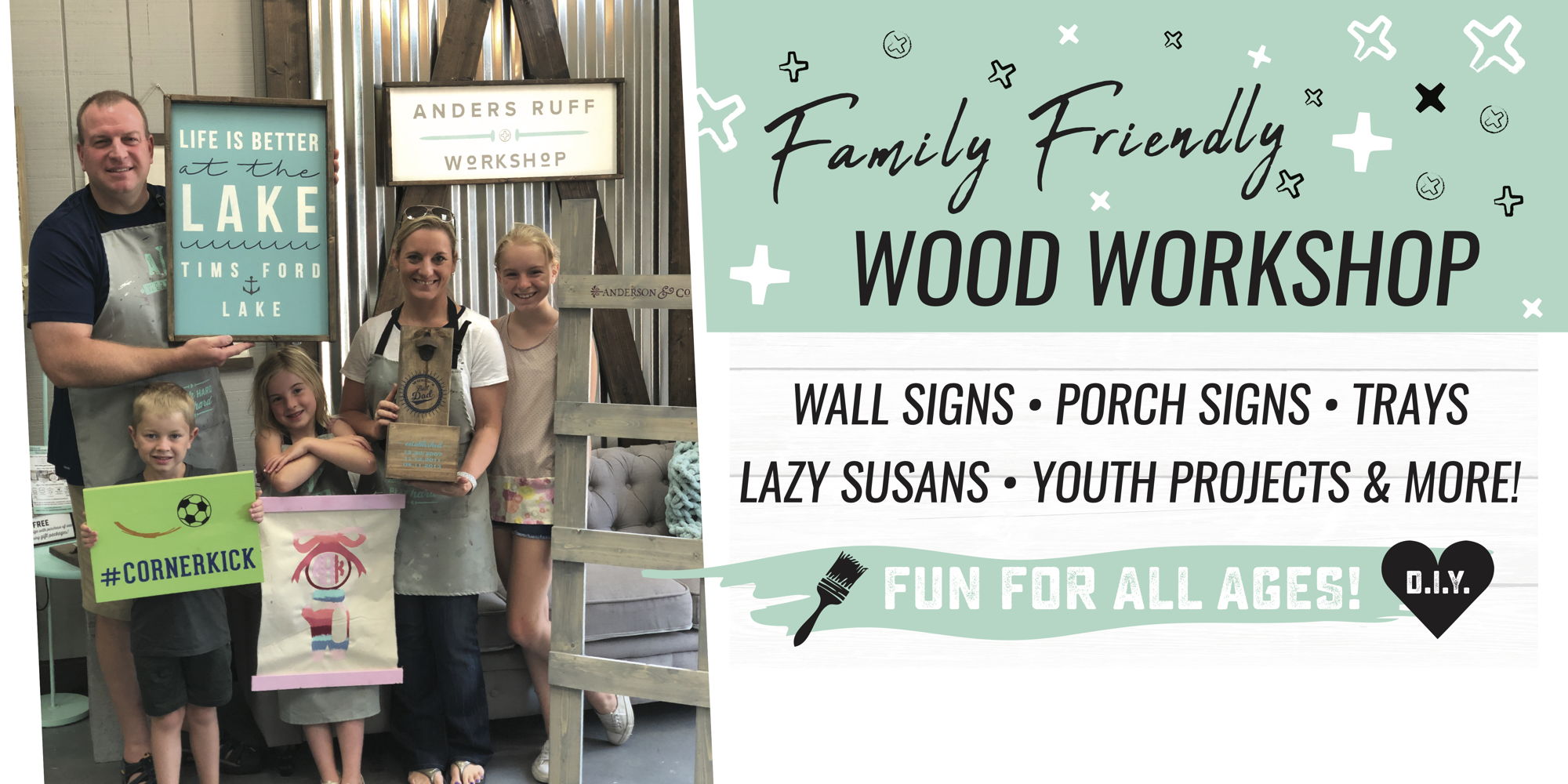 Family Crafternoon Workshop - Choose from Wood OR Canvas Projects - Youth and Adult Projects promotional image