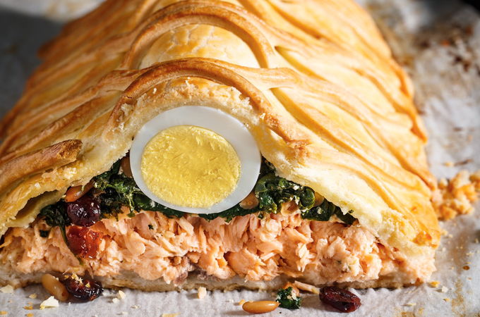 Saumon en croûte (koulibiac)