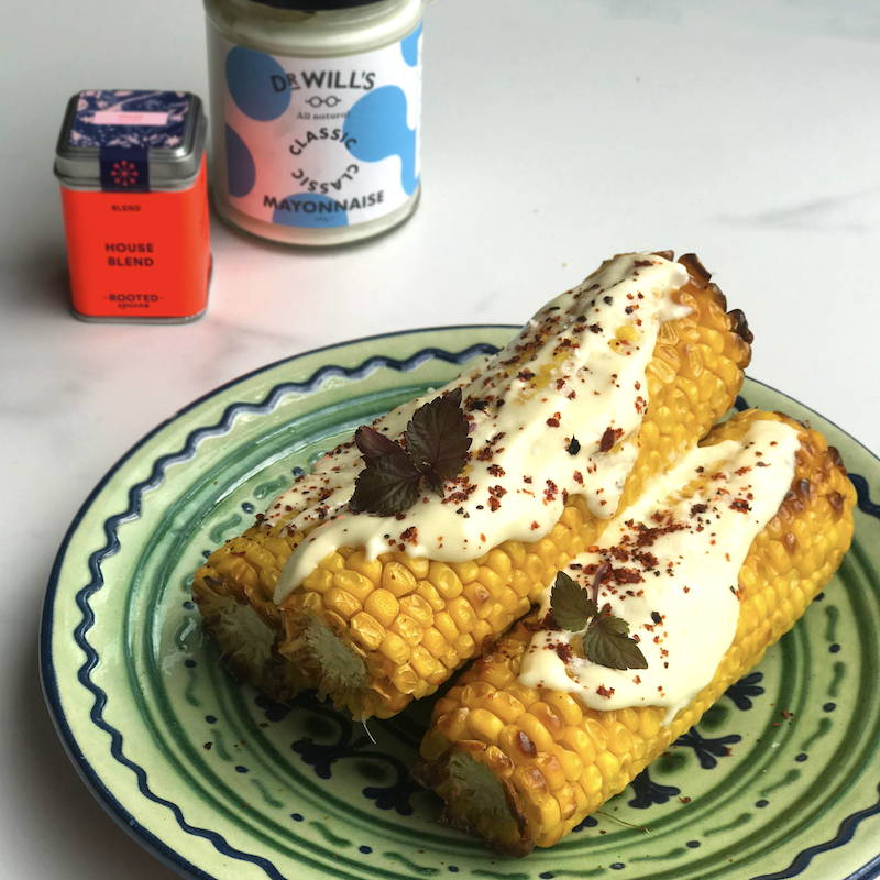Dr Will's Mexican inspired corn with spicy mayo