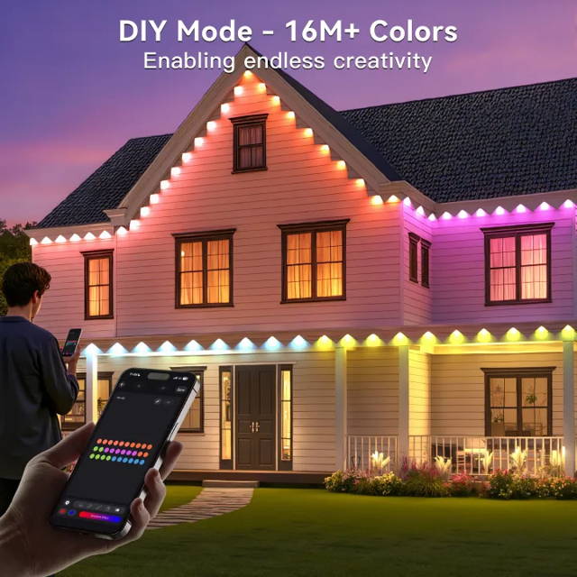 Ollny's 640 leds 262ft clear cable warm white/multi-color string lights are super long