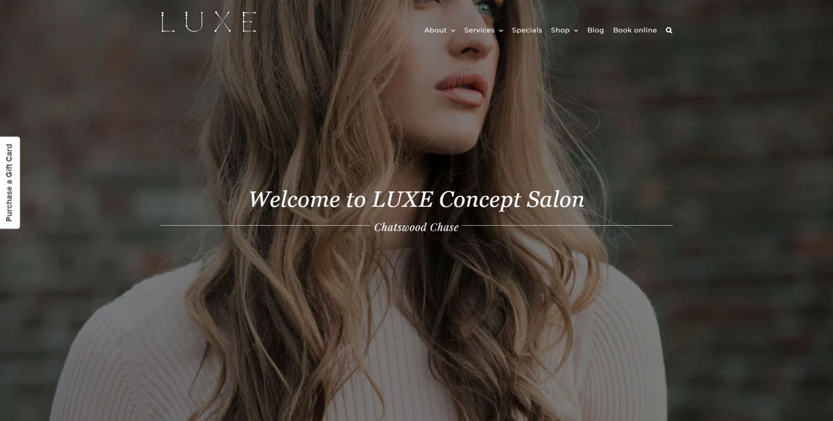 Screenshot of Luxe Concept Hair Salon, from the barber & barbershop websites collection.