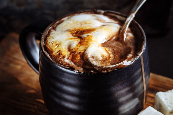 Hot Chocolate with Melted Marshmallows