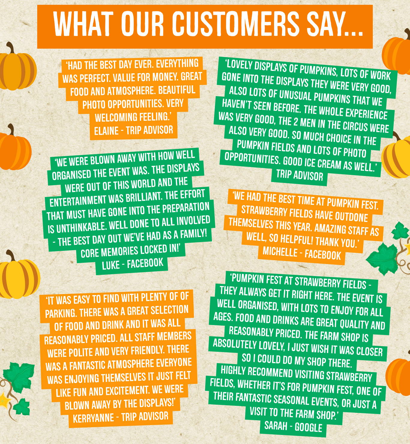 Discover the biggest and best pumpkin festival in Devon & Cornwall, and South West! Pumpkin Fest at Strawberry Fields is the ultimate family day out with a huge pumpkin patch, pumpkin picking, maize maze, barrel train rides, photo spots, tasty autumn treats & fun for all ages. Book now!