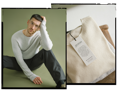 Bild Links: Eine Frau kuschelt sich in einen warmen Seldom Strick-Pullover mit Reisverschluss ein. Bild rechts: Schwarzweiß Bild mit einer Frau die ein Strickpullover trägt und sich an eine Scheibe lehnt.