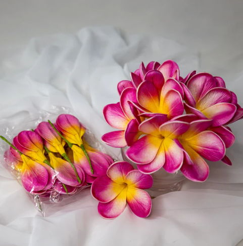 Orchid Frangipani Flowerhead ( 6 Pack )- Realistic Artificial Flowers