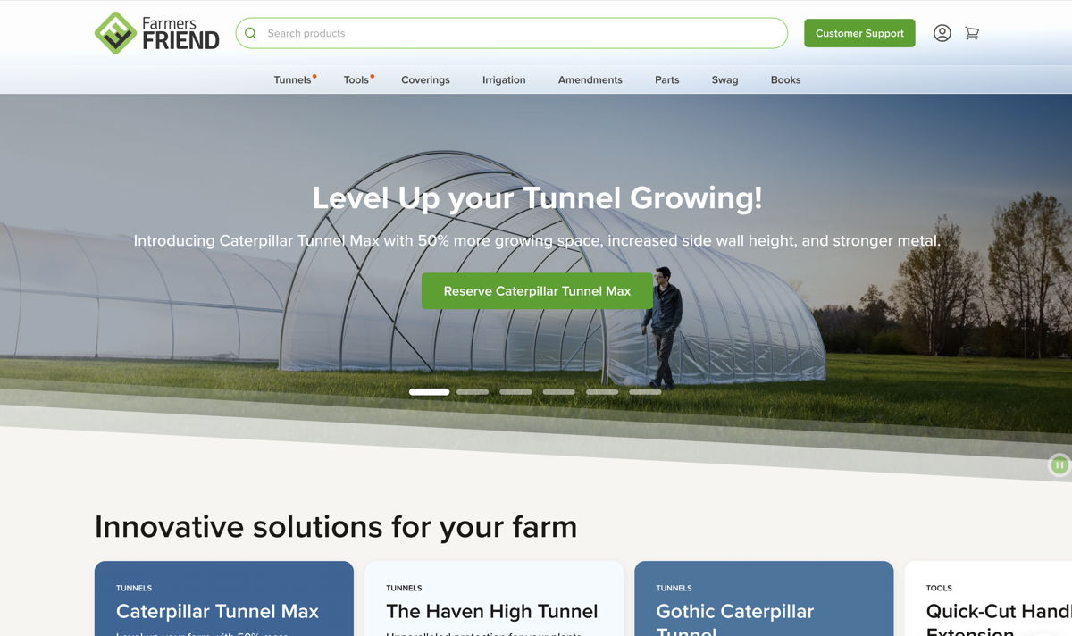 Screenshot of Farmers Friend, from the ecommerce websites collection.