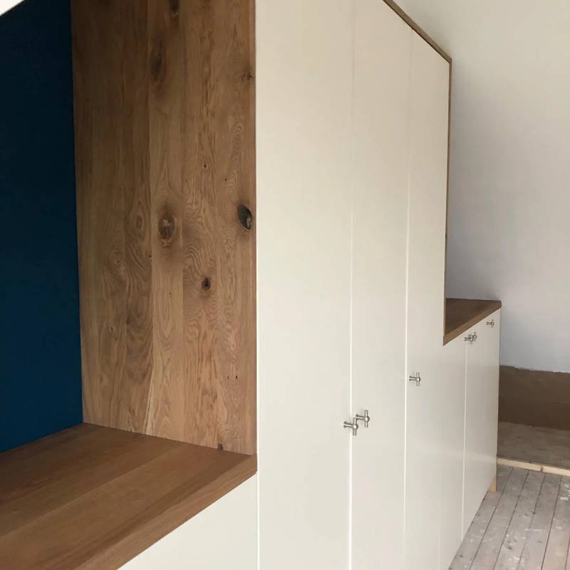 Inbouwkasten op maat, klantproject Houtenmeubelshop
