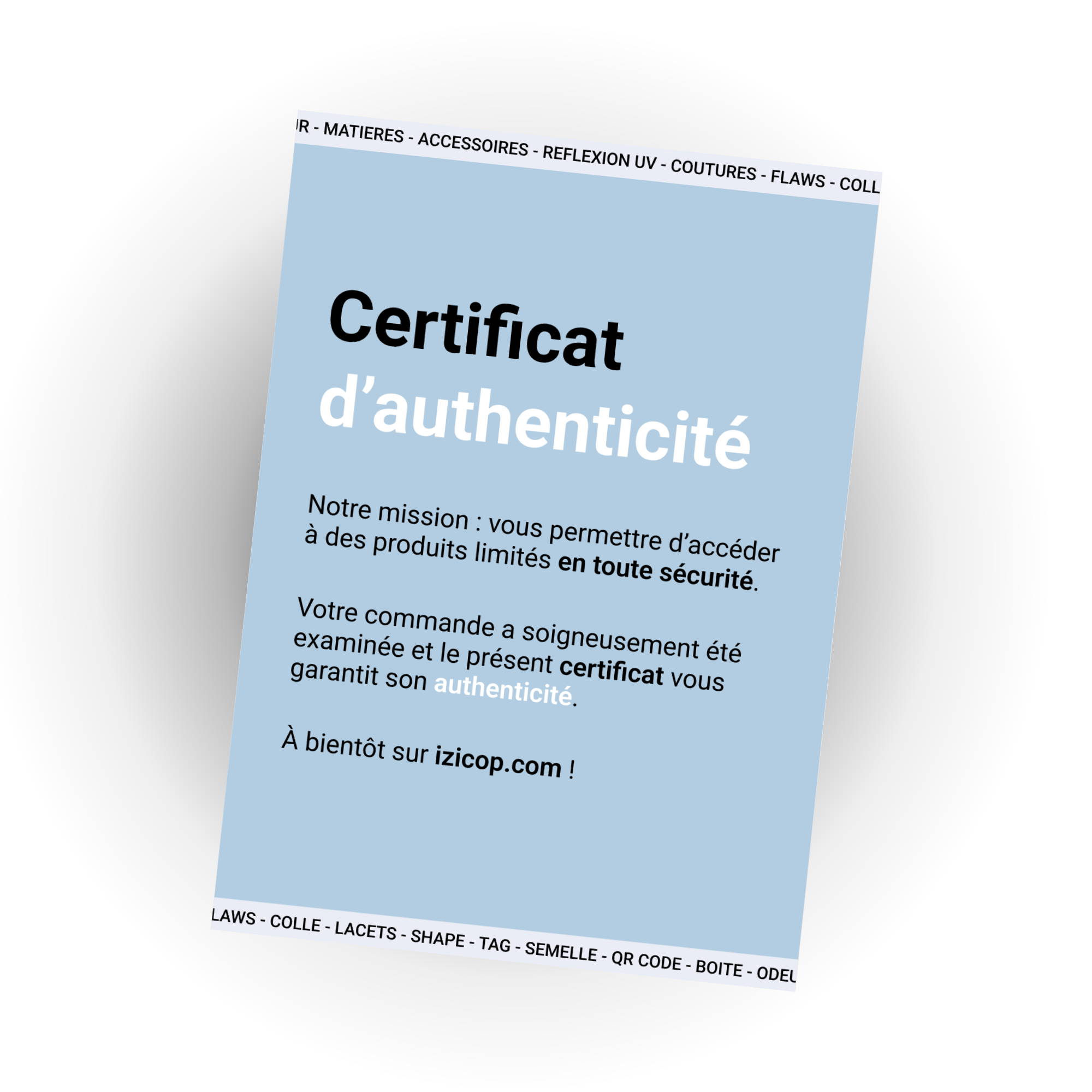 Certificat d'authenticité
