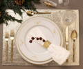 Dinner plate white porcelain with gold trim 