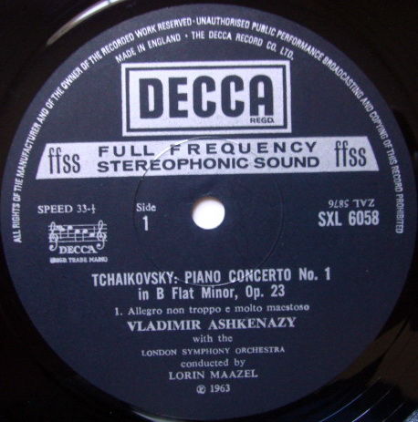 DECCA SXL-NB-ED4 / ASHKENAZY-MAAZEL, - Tchaikovsky Pian...