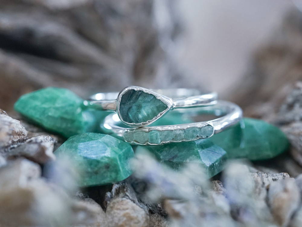 two emerald rings