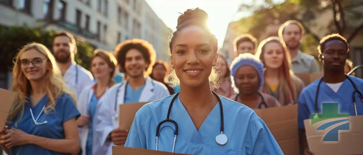 Healthcare professionals advocating for better maternity leave policies