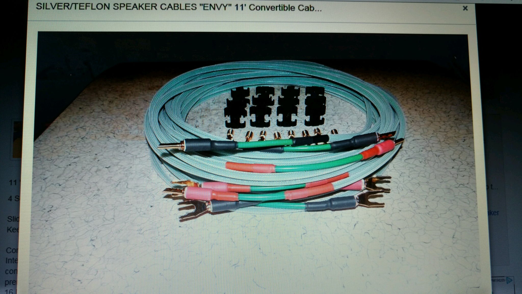 11' Silver/ Teflon speaker cables