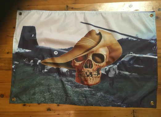 Chopper. Vietnam war. Veteran. Stone biker Banner