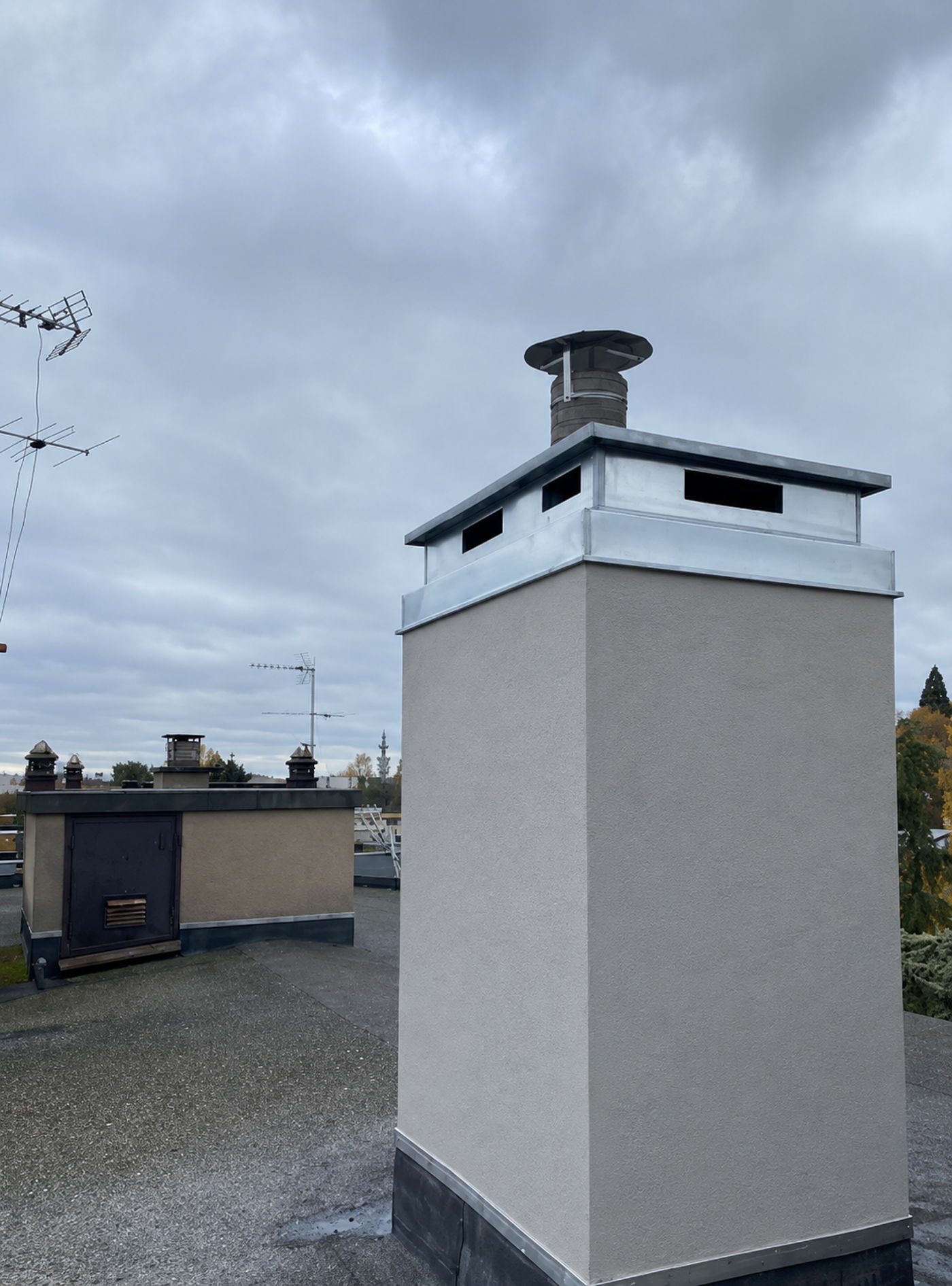 Habillage zinc d’une souche — Rue des Filmins