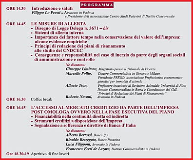  Padova
- Programma