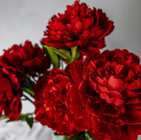 Red Peony Large Bloom - Realistic Artificial Flowers - Image 2
