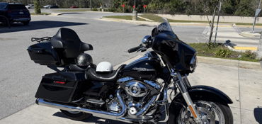 2012 HARLEY-DAVIDSON FLHX STREET GLIDE (BLACK) motorcycle for rent near Largo, FL