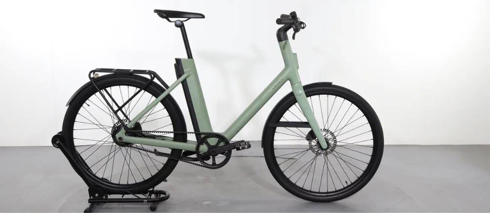 Green step-through Cowboy electric bike
